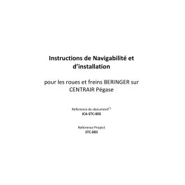STC-003 - Centrair Pégase - Installation and maintenance manual