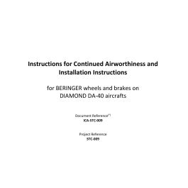 STC-009 - Diamond DA40, 40NG, Tundra - Installation and maintenance manual