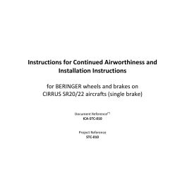 STC-010 - Cirrus SR20/22 - Installation and maintenance manual