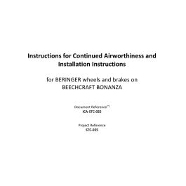 STC-025 - Beechcraft Bonanza - Installation and maintenance manual