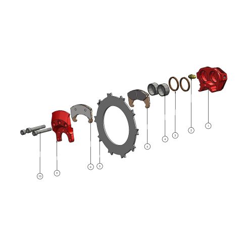 Caliper - Etrier EA-002.200N PE RED