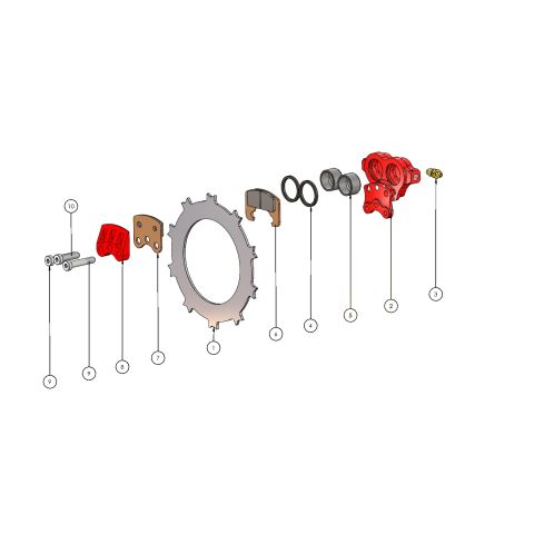 Caliper - Etrier EA-006.1E RED