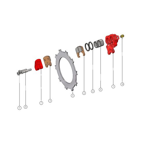 Caliper - Etrier EA-006E RED