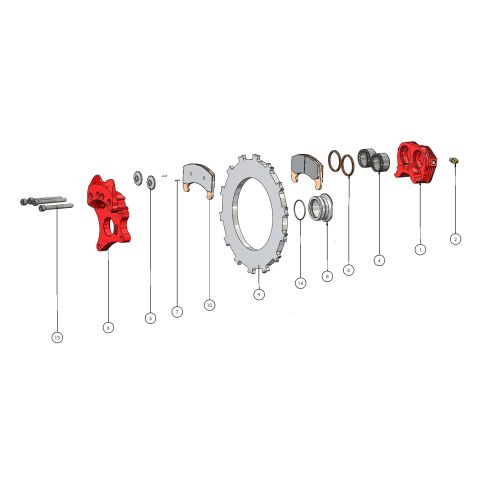 Caliper - Etrier EA-008.2N PQT-013 RED