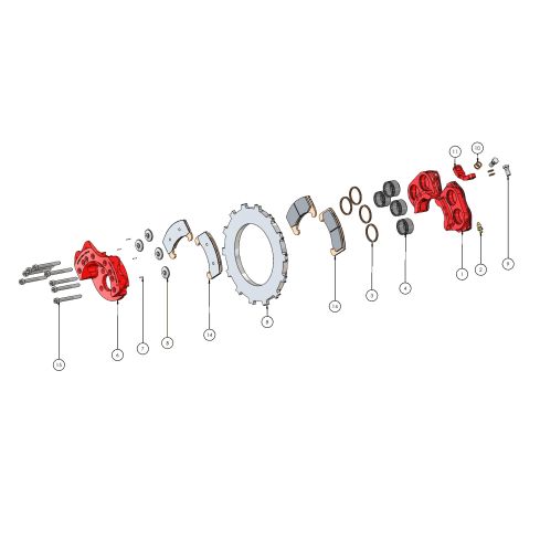 Caliper - Etrier EA-008.7N RED