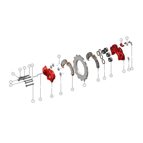 Caliper - Etrier EA-015.3NL RED