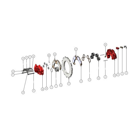 Caliper - Etrier EA-015.5NL RED