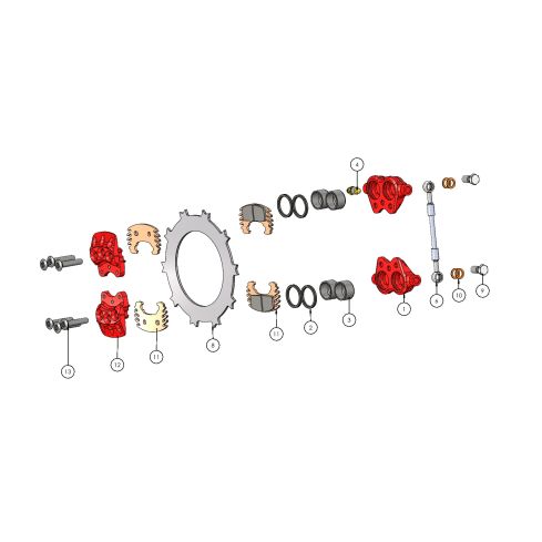 Caliper - Etrier EA-016.10E RED
