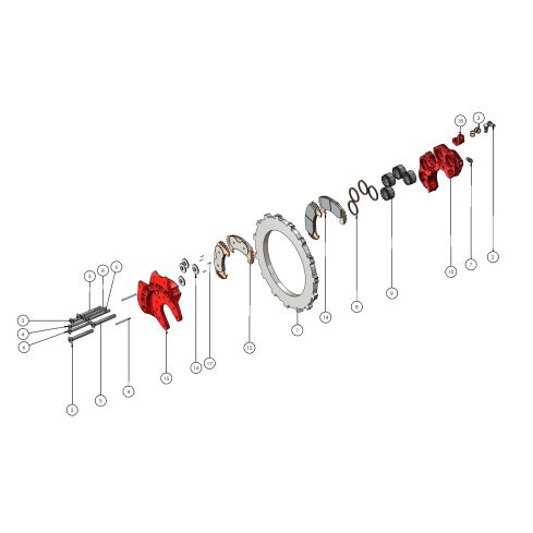 Caliper - Etrier EA-018.1NL RED