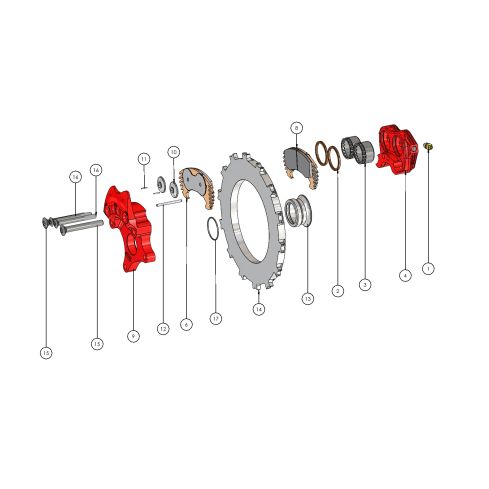 Caliper - Etrier EA-019.1NL RED