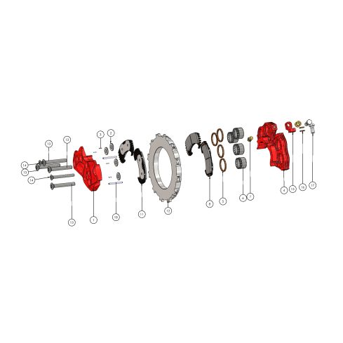 Caliper - Etrier EA-024.50NL RED