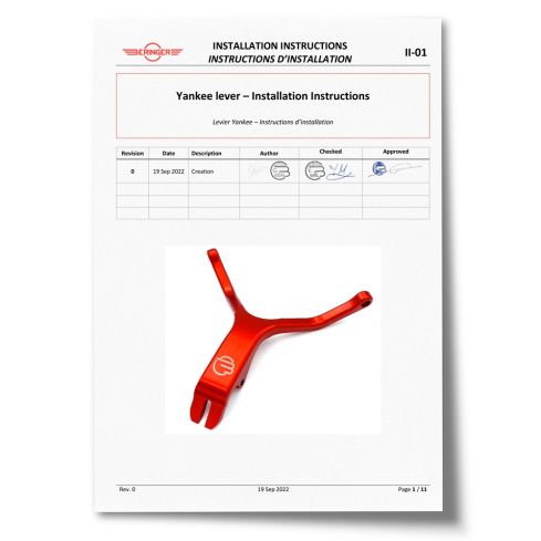 Yankee lever – Installation Instructions