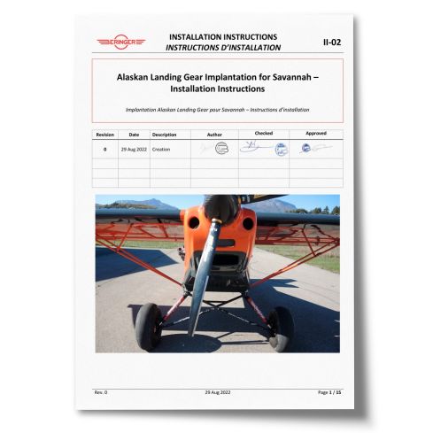 Alaskan Landing Gear Implantation for Savannah – Installation Instructions