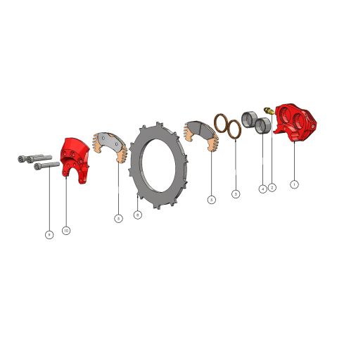 Caliper - Etrier EA-002.202N PE RED