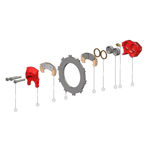 Caliper - Etrier EA-002.2E RED