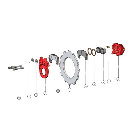 Caliper - Etrier EA-003.3E PE RED