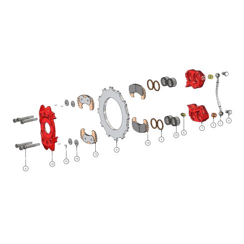 Caliper - Etrier EA-003.4N PE RED