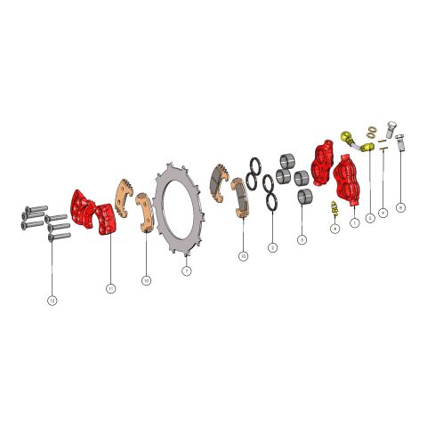 Caliper - Etrier EA-016.110E RED