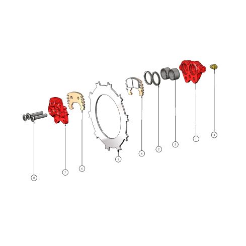 Caliper - Etrier EA-016.111E RED