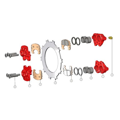 Caliper - Etrier EA-016.112E RED