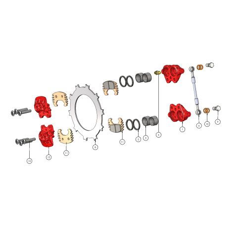 Caliper - Etrier EA-016.11E RED