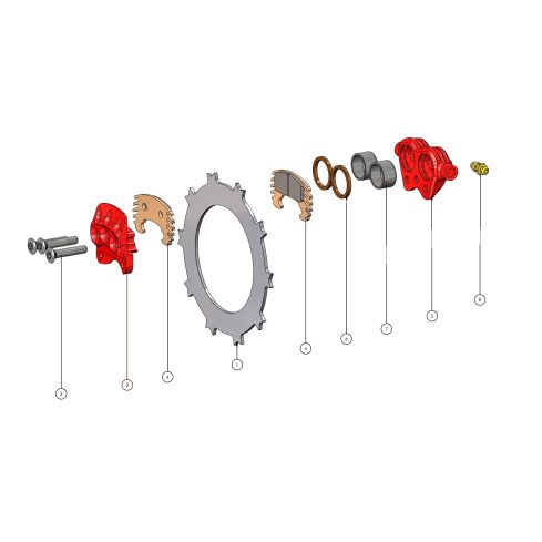 Caliper - Etrier EA-016.13N RED