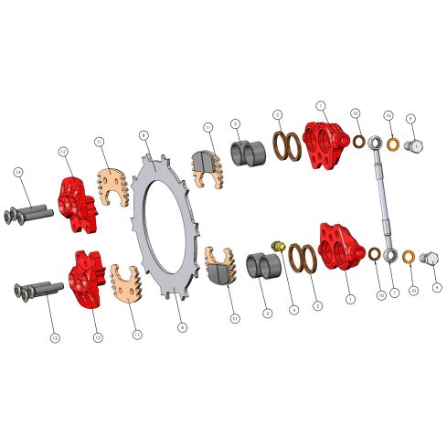 Caliper - Etrier EA-016.20E RED