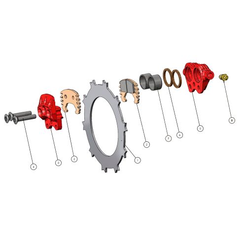 Caliper - Etrier EA-016.2E RED