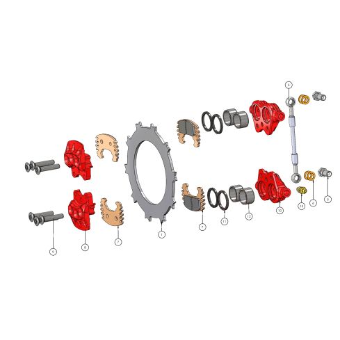 Caliper - Etrier EA-017.20E RED