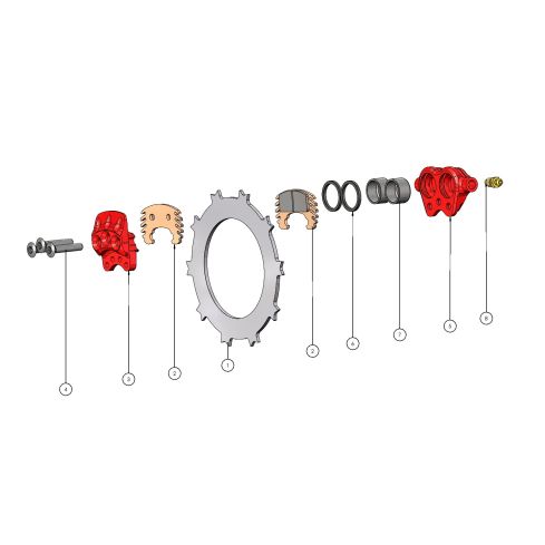 Caliper - Etrier EA-017.55E RED